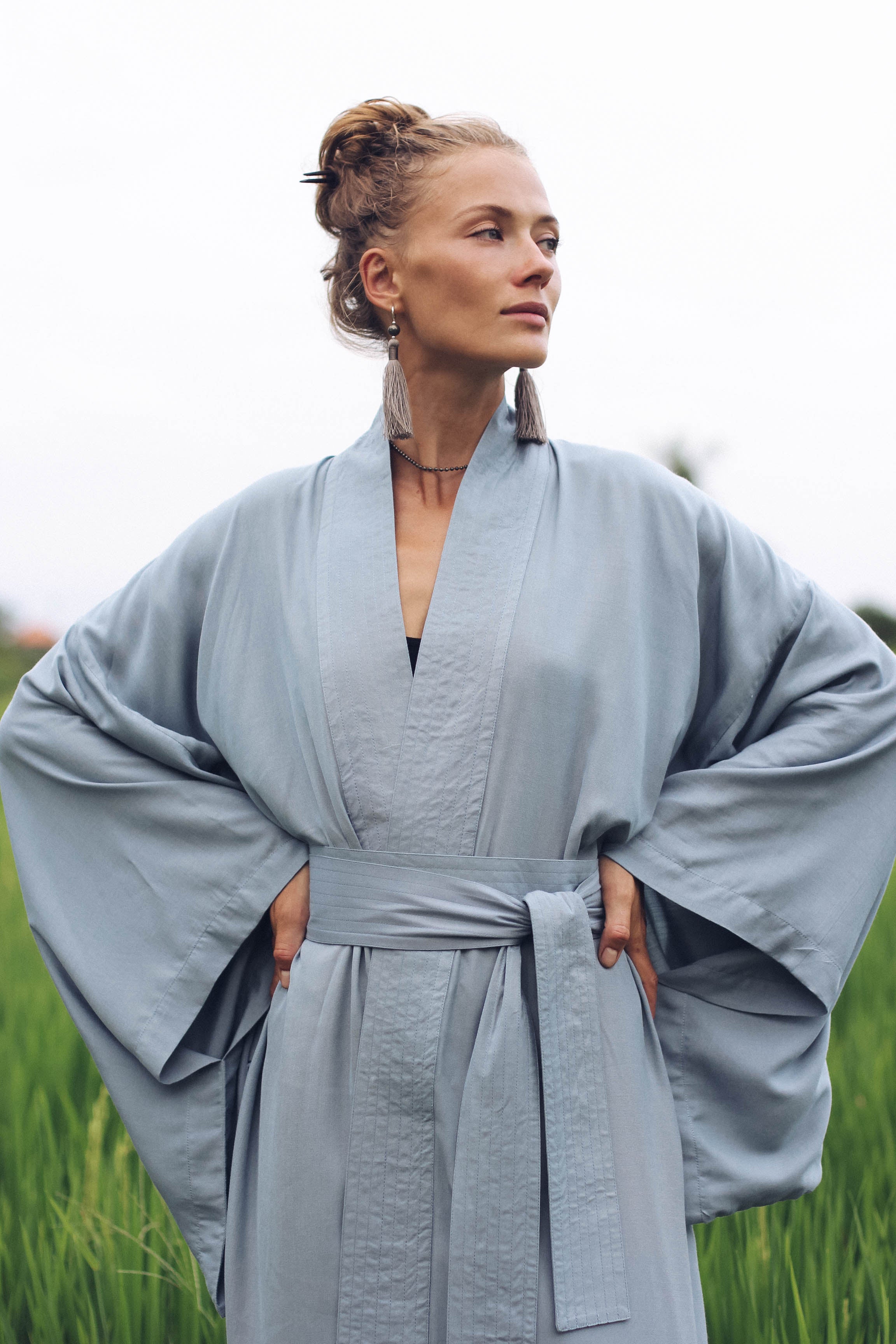 Japanese Kimono Long Classic - Light Blue