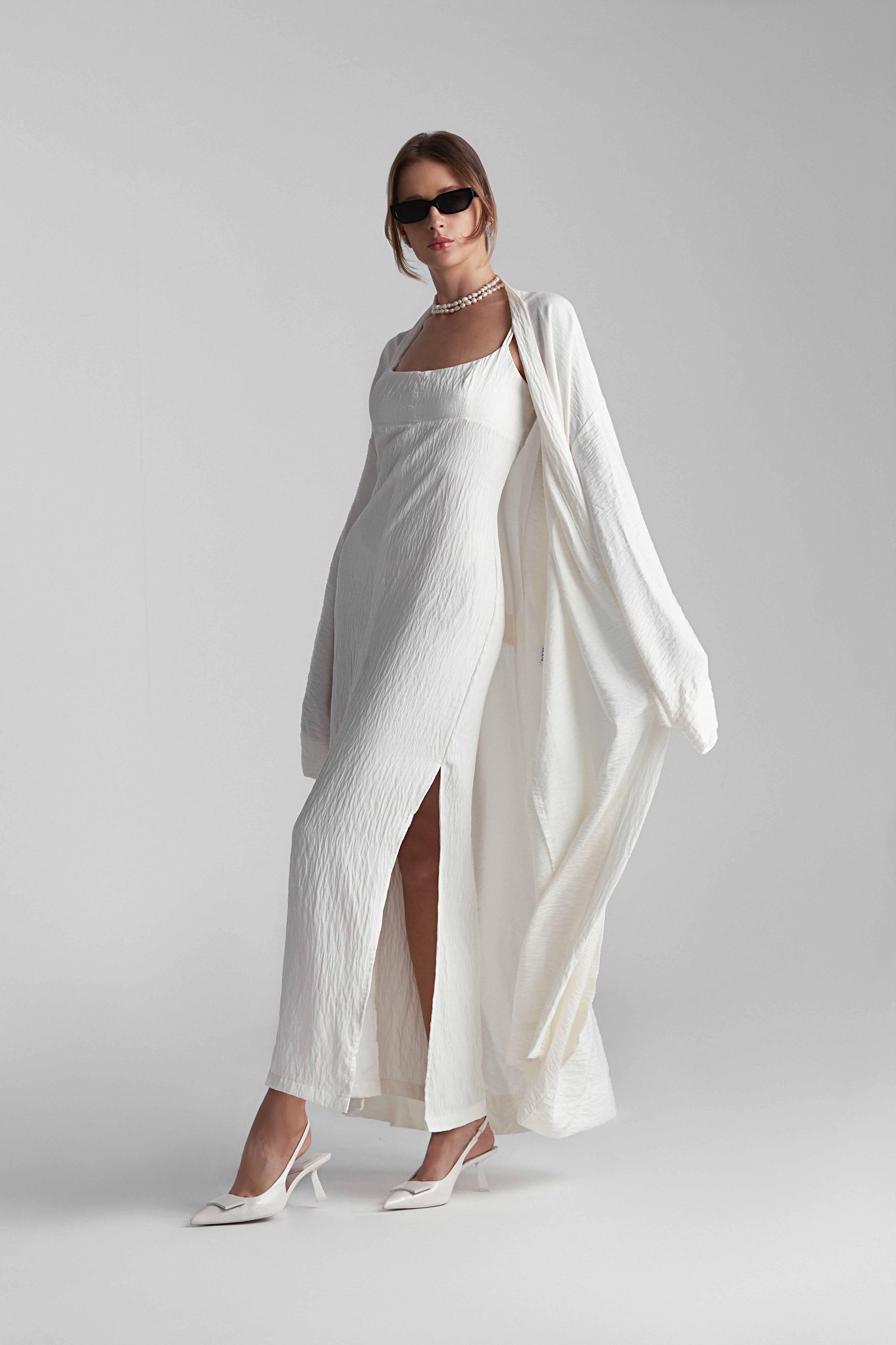 Kimono Long Linen - White