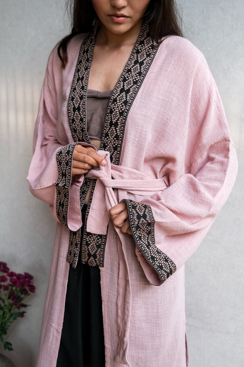 Long Kimono - Pink/Pink